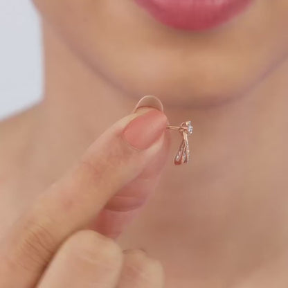 Rose Gold Twist of Grace Earrings