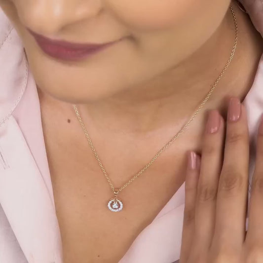 Gold Enchanted Touch Diamond Pendant