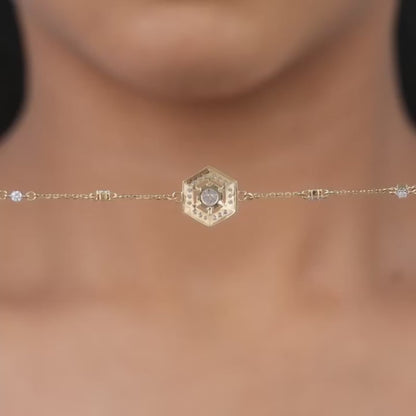 Gold Lithos Diamond Bracelet