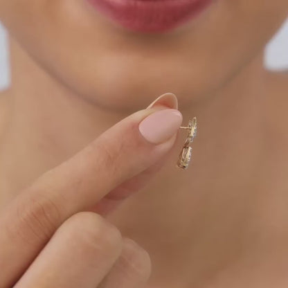 Gold Luminous Drops Diamond Earrings