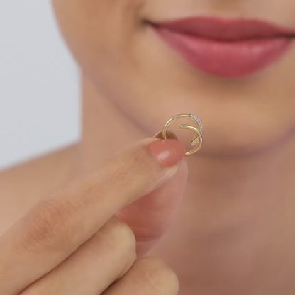 Gold Spiral Glow Diamond Studs