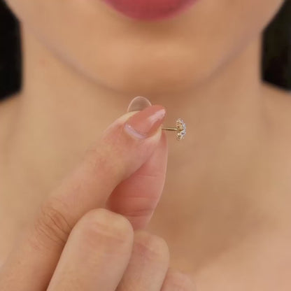 Gold Petunias Diamond Studs