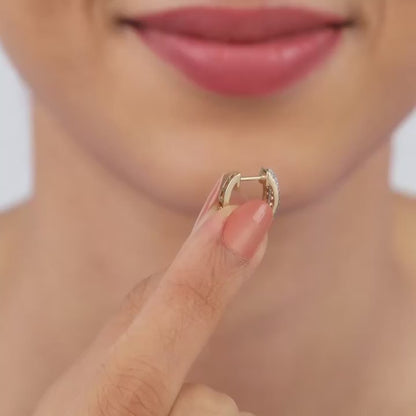 Gold Twirl in Style Diamond Hoops