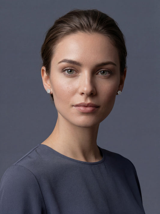 Minimalist Lab-Grown Diamond Silver Stud Earrings
